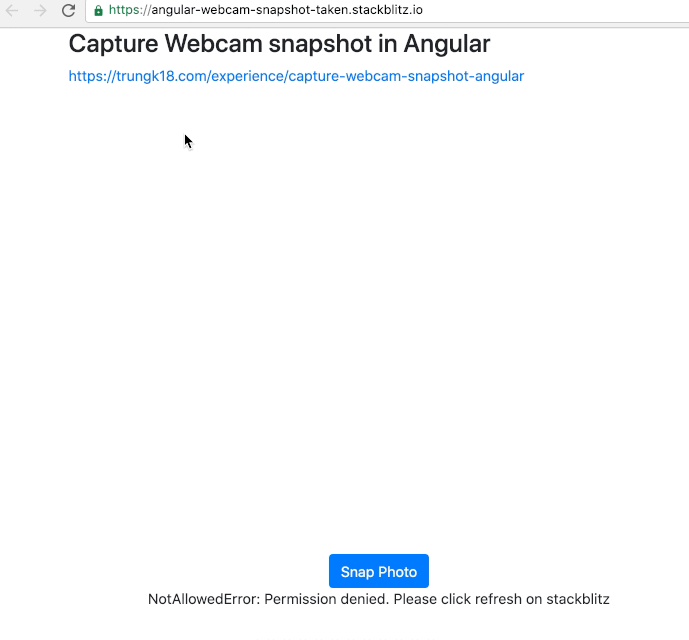 Capture picture from your Webcam in Angular