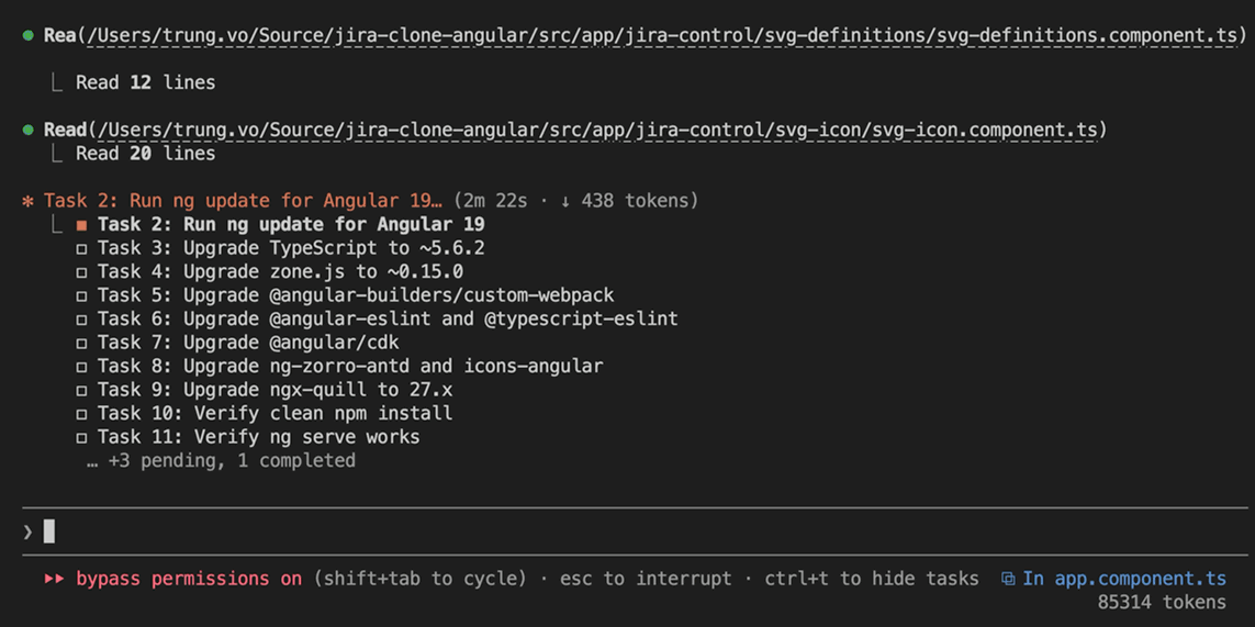 ng update schematic removing standalone: true from 38 components