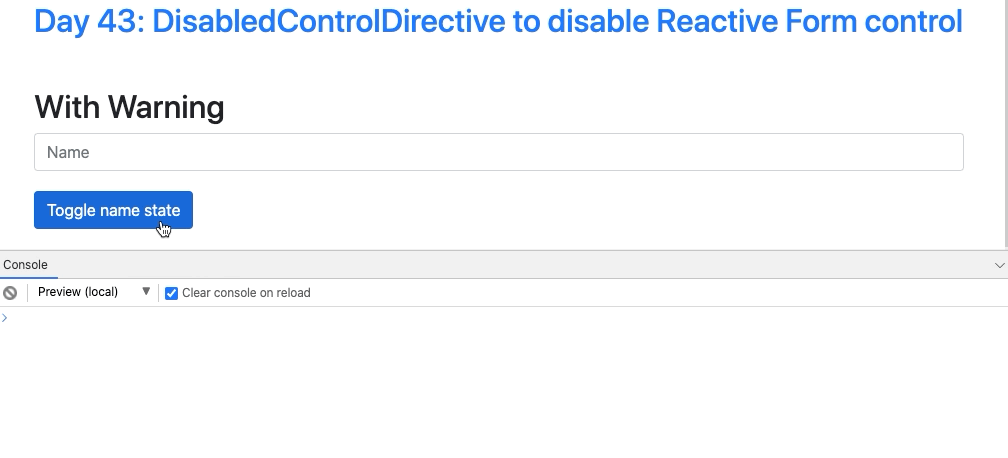 DisabledControlDirective to disable Reactive Form control