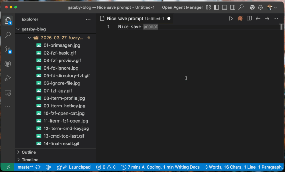 Antigravity Save prompt with keyboard-navigable options