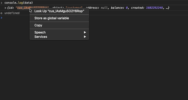 How to copy an object from the Chrome inspector console as code