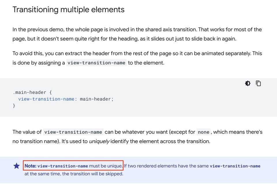 Transitioning Multiple Elements