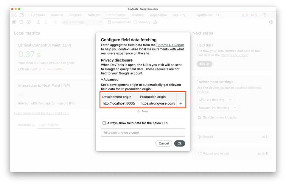 Configure field data fetching