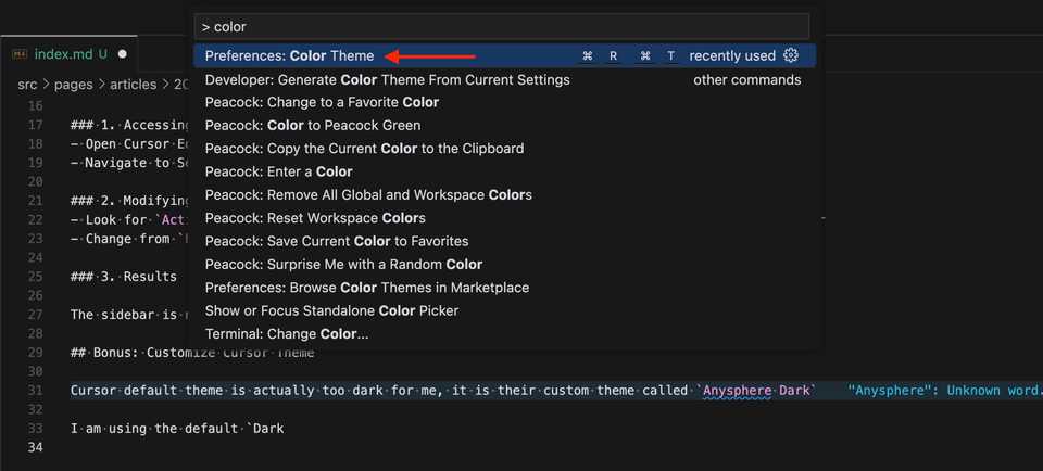 Cursor VS Code Sidebar