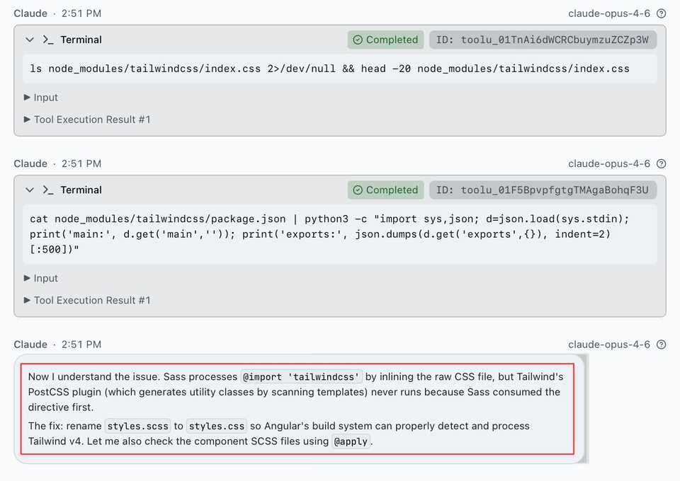 Sass eating the Tailwind import