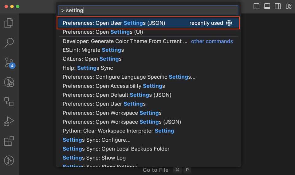 VSCode Preference