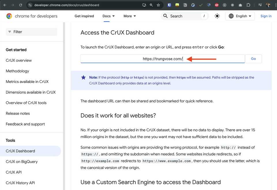 Chrome User Experience Report (CrUX)